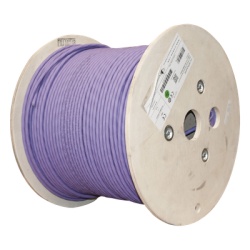 SIEMON 9T7L4-E10 Bobina de Cable Blindado S/FTP de 4 Pares Cat7A Inmune a Ruido e Interferencias LS0H (Bajo Humo Cero Halogenos) Color Violeta 305 Metros (1000 Pies)