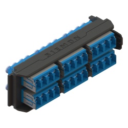 SIEMON LVA24-LCU-BC-A Placa Acopladora LightVerse 12 Conectores Duplex LC/UPC Acepta hasta 24 Fibras Monomodo (No Shuttered)
