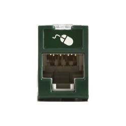 SIEMON U6A-H07NS Jack Ultramax Cat6A UTP Montaje Hibrido en Placa de Pared (Plano y Angulado) Color Verde Punch Down