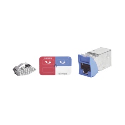 SIEMON Z5-S06B Jack Z-MAX Cat5e Blindado Montaje hibrido en Placa de Pared (Plano y Angulado) Color Azul Version Bulk (Sin Empaque Individual)