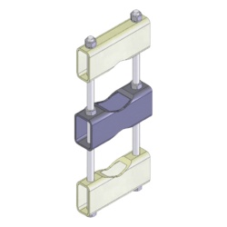 SINCLAIR CLAMP-006B Herraje Sencillo de Montaje para Antenas de 6.0 a 11.43 cm de Diametro Acero al Carbon Galvanizado en Caliente.