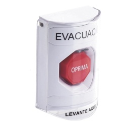 STI SS2382EV-ES Boton de Evacuacion Cubierta de Policarbonato Super Resistente de Superficie con Espaciador Restablecimiento con Llave Con Bocina de Advertencia - Img 4