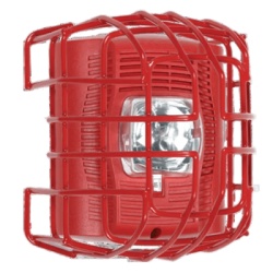 STI STI-9708-R Protector De Rejilla Anti Vandalismo Y Golpes Accidentales Color Rojo Para Sirenas/Estrobos/Bocinas System Sensor Montaje En Superficie 7.49"Altox6.74"Anchox6.09"Profundidad