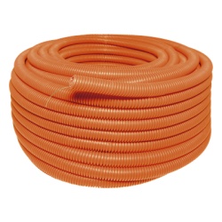 SURTEK SYS-136850 Manguera Poliducto Corrugado Flexible Naranja Reforzado de 1/2" x 100 m Para Instalaciones Electricas /Polietileno Alta Densidad HDPE/ Sin guia /Resistente a Intemperie.