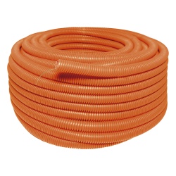 SURTEK SYS-136855 Manguera Poliducto Corrugado Flexible Naranja Reforzado de 1" x 50 m Para Instalaciones Electricas /Polietileno Alta Densidad HDPE/ Sin guia /Resistente a Intemperie.