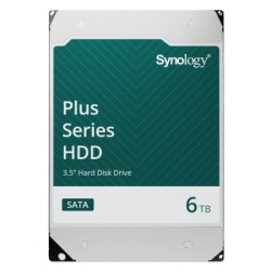 SYNOLOGY HAT3300-6T Disco Duro SATA de 3.5" Serie Plus | Capacidad 6TB | Interfaz SATA 6GB/s | Velocidad de Rotacion 5400 rpm | Cache 256MB | MTBF 1.2 Millon de Horas | Carga de Trabajo 180 TB/ano.