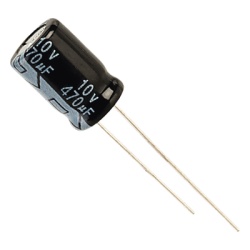 Syscom 0470M0010V Capacitor Electrolitico de Aluminio Radial de 470 ÂµFd 10 Vcc 105 Â°C 6.3 x 11 mm.
