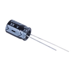 Syscom CE220/35V Capacitor Electrolitico Radial en Aluminio de 220 ÂµFd 35 Vcc 105 Â°C 10 x 12.5 mm.
