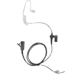 Syscom NF893ET Microfono Audifono de Solapa Para Radio Marino TXM52 / Tubo Acustico Transparente / 2 Cables / Audio Nitido en Transmision y Recepcion