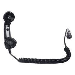 Syscom TG-4AAR Auricular Tipo Telefonico para Radios de Locomotora Boton PTT de uso Rudo Cable Espiral y Conector AAR