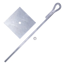 SYSCOM TOWERS SAP-01-JG Ancla para Retenida para Muro con Ojo de Llave Galvanizado por Inmersion en Caliente (Requiere Placa Igualadora).