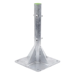 SYSCOM TOWERS SLM-BA-6G Base para Mastil Hasta 2" con Opresores Base de 50 x 50 cm y Tubo de 80 cm Ced. 30. Galv. Inmersion.