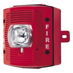 SYSTEM SENSOR SP-SRK Bocina con lampara estroboscopica para exterior candela seleccionable montaje en pared color rojo