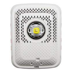 SYSTEM SENSOR SPSWLED Bocina con Lampara Estroboscopica Montaje en Pared Color Blanco Nuevo Diseno Moderno y Elegante y Menor Consumo de Corriente