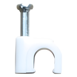 THORSMAN TC-6-RW Grapa reforzada para cable redondo de 6mm color blanco (100pzs)