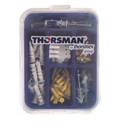 THORSMAN TH-KIT-FY Kit para Sistemas de Fijacion en Yeso Muros Falsos Tabique hueco Uso en interiores (91 piezas)