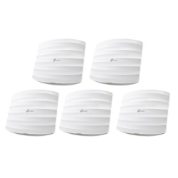 TP-LINK EAP245-KIT-5 Kit de 5 Puntos de Accesso Omada doble banda 802.11ac MU-MIMO PoE af y PoE Pasivo soporta hasta 100 clientes hasta 1350 Mbps.