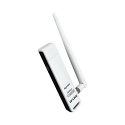 TP-LINK TL-WN722N Adaptador USB inalambrico de alta ganancia N 150 Mbps 2.4 GHz con 1 antena desmontable de 4dBi