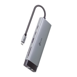 TP-LINK UH9120C Adaptador HUB 9 en 1 1 puerto USB-C entrada 1 puerto HDMI 4K 1 puerto Ethernet Gigabit 1 puerto SD y MicroSD 1 puerto USB-C y 3 puertos USB-A