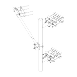 Trylon TRY-ST-HD-025 Montaje Lateral Reforzado con 30 cm de Separacion . Mastil de 4-1/2" x 72" (114 mm x 1.8 m).