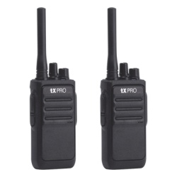 TX-320DUO Radio Portátil Analógico UHF / 2W / 16 Canales / 400-470 MHz / VOX Manos Libres / Batería 6-8 hrs / Uso Inmediato
