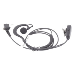 TX110NH04 Micrófono-Audífono / Gancho Ajustable Tipo G / Cable con Resorte / Conector 3.5 mm Atornillable / PTT de Solapa