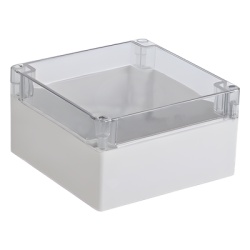 TXG-01-5 Gabinete Plástico para Exterior / IP65 / IK07 / 160 x 160 x 90 mm / Tapa Transparente / ABS 3 mm / -20 a 60 °C