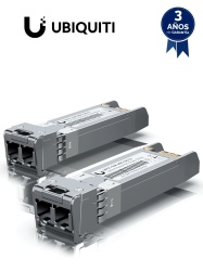 UBIQUITI UBI1880004 UBIQUITI UACC-OM-MM-10G-D-2 - Modulo UFiber SFP 10G con transceptor MiniGBIC multimodo de 10 Gbps alcance de conexion de 300m conectores LC. Paquete de 2 piezas.