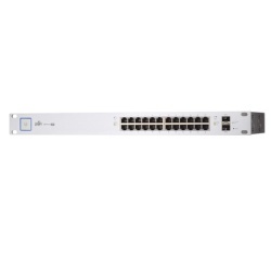 UBIQUITI US-24-500W Switch PoE UniFi capa 2 Administrable de 26 puertos Gigabit (24 eth PoE y 2 SFP) 802.3 af/at / Pasivo 24V 500 Watts throughput de 38.69 Mpps