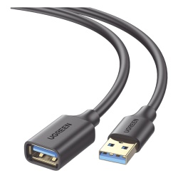 UGREEN 10368 Cable Extensor USB 3.0 / 1 Metro / Macho-Hembra / 5 Gbps / Ultra Durabilidad / Nucleo de cobre estanado 28/22 AWG / Blindaje interior multiple / Ideal para teclado mouse etc.