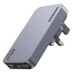 UGREEN 25356 Cargador Rapido GaN 65W UGREEN / 2 Puertos USB-C + 1 Puerto USB-A / Tecnologia GaN / Carga Rapida PPS PD 3.0 QC 4.0 / Compatibilidad Universal 100-240V / Diseno Compacto