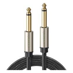 UGREEN 40815 Cable de Audio Mono 6.35mm (1/4") Macho a 6.35mm (1/4") Macho / 10 Metros / Nucleo de Cobre / Blindaje Interno / Nylon Trenzado / Color Negro