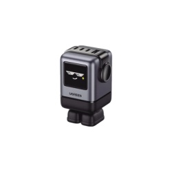 UGREEN 45514B Cargador RobotGaN de 100W Serie UNO | 4 Puertos de Carga Rapida | 3 USB-C | 1 USB-A | PD 3.0 | QC 4.0 | Carga Inteligente | Tecnologia GaN II | Zapato Magnetico Extraible | Carcasa Ignif