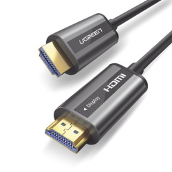 UGREEN 50215 Cable HDMI de 15 Metros (49.21 Pies) por Fibra Optica 4K@60Hz | Fibra de 4 Nucleos + Cobre EstaNado de 7 Nucleos | Compatible con HDMI 2.0 | Alta Velocidad 18 Gbps | 3D | HDR | Carcasa de