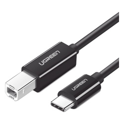 UGREEN 50446 Cable de Impresora o escaner USB-C | 1m (6 pies) | USB Tipo C a USB 2.0 Tipo B | Soporta Thunderbolt 3 | Alta velocidad | DAC | Compatible con Brother HP Canon Lexmark Epson Dell Xerox Sa