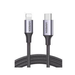 UGREEN 60759 Cable USB-C a Lightning | 1 Metro (3.28 Pies) | Certificado MFi | Carga Rapida 60W | 480 Mbps | Conector C94 | Adecuado para iPhone iPad y iPod | Proteccion Integrada | Caja de Aluminio |