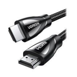 UGREEN 80401 Cable HDMI 2.1 de Nylon Trenzado / 1 Metro (3.28 Pies) / 8K@60Hz/4K@120Hz / eARC (Canal de Retorno de Audio) / HDR10+ / VVR / HEC (Canal Ethernet HDMI) / ALLM / 3D / Dolby Atmos / Dolby V