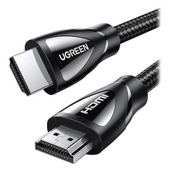 UGREEN 80404 Cable HDMI 2.1 de Nylon Trenzado / 3 Metros / 8K@60Hz/4K@120Hz / eARC (Canal de Retorno de Audio / HDR10+ / VVR / HEC (Canal Ethernet HDMI) / ALLM / 3D / Dolby Atmos / Dolby Vision / 48 G
