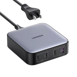 UGREEN 90736 Cargador de Escritorio de 100W | 4 Puertos de Carga Rapida | 3 USB-C | 1 USB-A | Tecnologia GaN II +SIC | Power Delivery 3.0 | Quick Charge 4.0 | Chip Confiable y Carga Inteligente | Opti