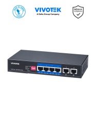 VIVOTEK VIV3720016 VIVOTEK AW-FET-060P-060 - Switch PoE no administrable 4 puertos FE PoE 2 puertos FE RJ45 30W por puerto 60W Totales Modo Extendido hasta 250 mts