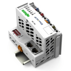 WAGO 750-366 Acoplador de Bus de Campo EtherNet/IP / 4a Generacion / Protocolo DLR / 10-100 Mbit/s / 250 Modulos Max. / IP20 / Montaje Carril DIN