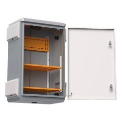 WI-TEK WI-IOTBOX03-V3 Gabinete de Acero Ventilado para Exterior 380 x 660 x 240 mm con Rieles DIN y 4 Placas Laterales para Montaje de Equipos por Fuera - Img 3