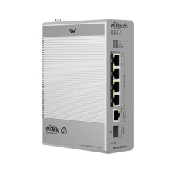WI-TEK WI-PCES306GF-H Switch Industrial PoE / 4 Puertos Gigabit PoE++ (802.3bt) 90W / 1 Puerto Gigabit + 1 SFP / Fanless / DIN-Rail / -30°C a 65°C / Presupuesto PoE 55W-300W