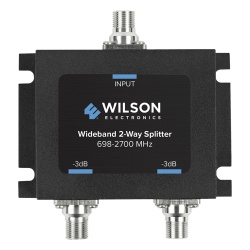 WilsonPRO / weBoost 850-034 Divisor de Potencia Coaxial 2 Vias / 698-2700 MHz / 75 Ohm / Perdida por Division 3 dB / Aislamiento ?20 dB / Conector F-hembra / Diseno Microstrip