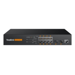 YEALINK RCH-80 Switch PoE L2+ de Yealink RCH80 para AV sobre IP con puertos Gigabit PoE+ y fibra optica