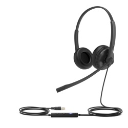 YEALINK UH34-DUAL-TEAMS Diadema USB Alambrica Yealink UH34 Dual Teams C/ Almohadillas de Cuero Compatible con Telefonos IP Yealink y Computadoras
