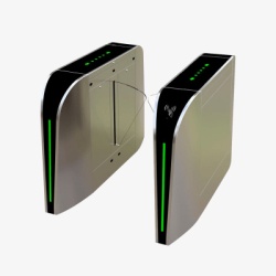 ZKTECO FBL300 Puerta de cortesia tipo FLAP bidireccional / 30 personas por minuto / Acabado de Lujo / Apertura en 1 segundo / Acero inoxidable / Indicadores LED / Alarma por acceso denegado