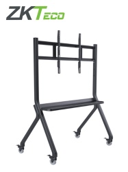 ZKTECO ZKT0600001 ZKTECO IWBA01B - Soporte Movil para Pantallas Interactivas Inteligentes / Altura Ajustable / Carga maxima de 100 kg / 4 Ruedas giratorias con seguro / Color Negro