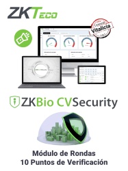 ZKTECO ZKT0740070 ZKTECO ZKBIOCVPATP10 - Modulo Vitalicio de Sistema de Patrullaje en BioCVSecurity / para 10 puntos de Verificacion de Rondines / 30 000 usuarios / 2 000 departamentos