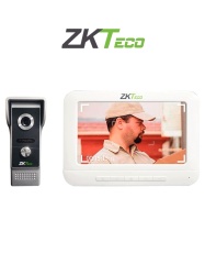 ZKTECO ZKT2400001 ZKTECO VDP03B3 Kit - Kit de Videoportero Analogico / Monitor de 7 Pulgadas / Frente de Calle con camara de 1 MP / Angulo de Vision 87 / Conexion hasta 4 monitores